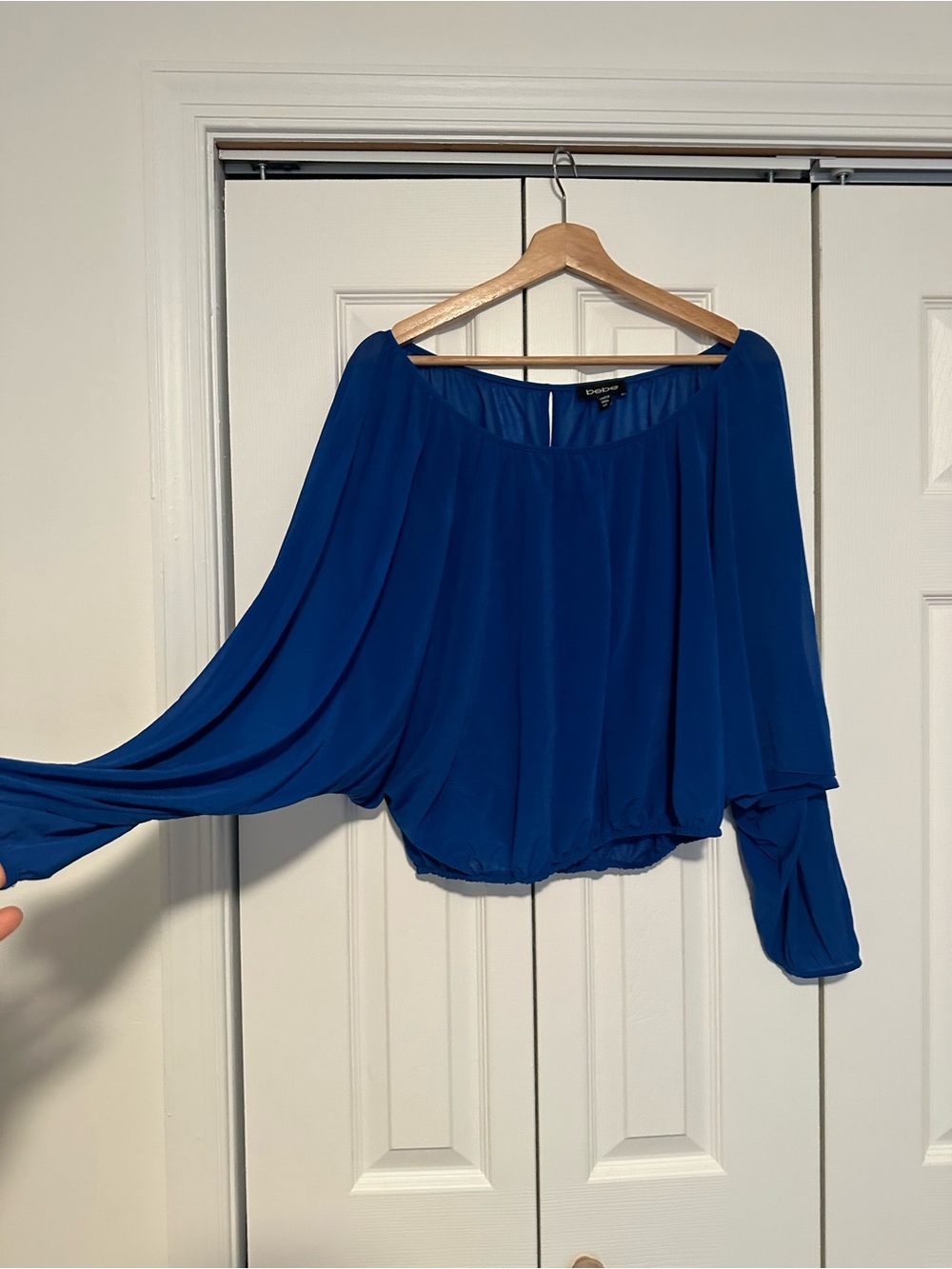 Bebe Cobalt Blue Batwing Blouse